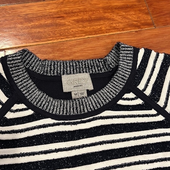 ⭐️ Grey Jason Wu Striped Sweater Medium - Picture 2 of 6